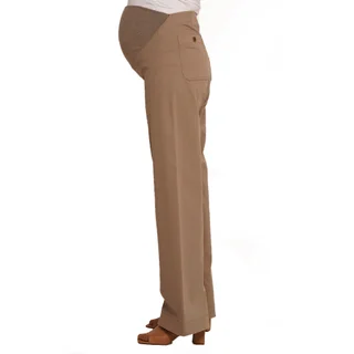 PANTALON GABARDINA ELASTIZADO PIERNA ANCHA CON FAJA DE ALGODON EN PANZA - Vista 2