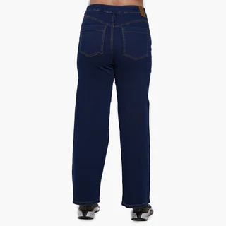JEAN WIDE LEG TIRO ALTO CON FAJA ALGODON ELASTIZADA DELANTERA - Vista 3
