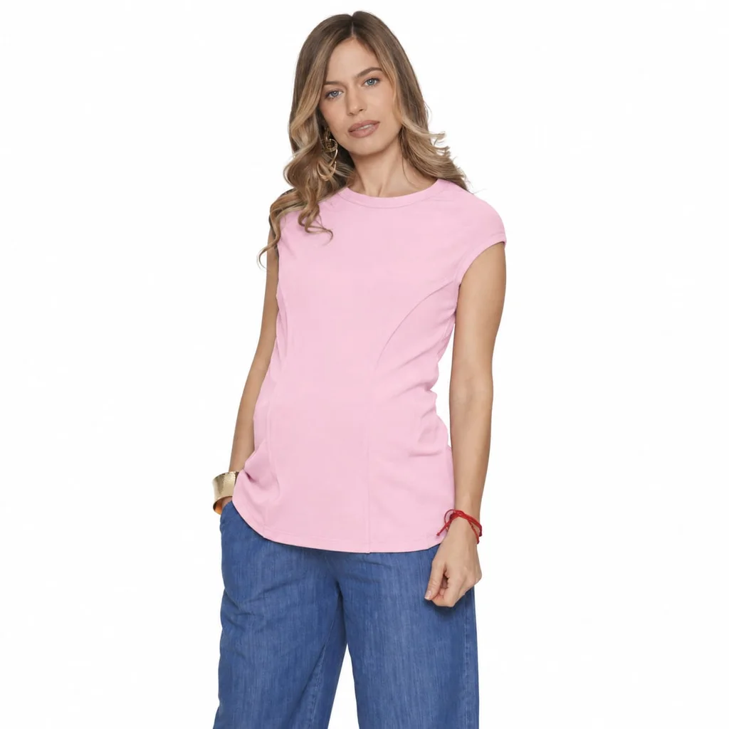 REMERA MICROMORLEY ELASTIZADO CON RECORTES LATERALES Y SISTEMA DE AMAMANTAR