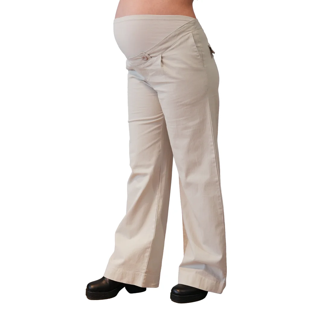PANTALON DE VESTIR DE GABARDINA ELASTIZADO CON PINZA DE DISEÑO Y CINTURA IRREGULAR, FAJA DE ALGODON ELASTIZADO