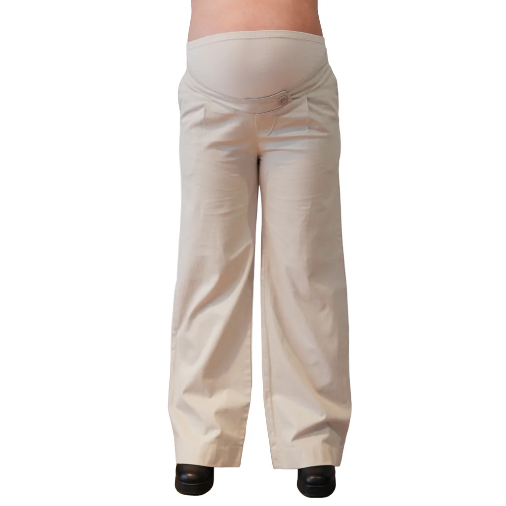 PANTALON DE VESTIR DE GABARDINA ELASTIZADO CON PINZA DE DISEÑO Y CINTURA IRREGULAR, FAJA DE ALGODON ELASTIZADO