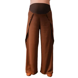PANTALON SIMIL LINO ELASTIZADO CON ALETA EN LATERAL Y FAJA DE ALGODON ELASTIZADO EN PANZA - Vista 2