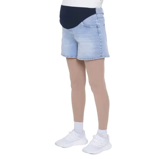 SHORT DE JEAN ELASTIZADO CELESTE CON MEDIA FAJA DELANTERA DE ALGODON ELASTIZADO - Vista 3