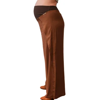 PANTALON SIMIL LINO ELASTIZADO CON ALETA EN LATERAL Y FAJA DE ALGODON ELASTIZADO EN PANZA - Vista 3