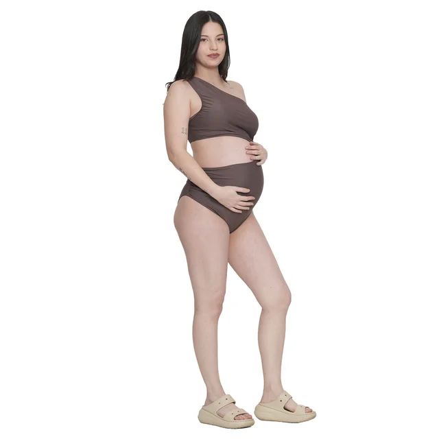 BIKINI EMBARAZADA TELA ELASTIZADA FORRADA CON BOMBACHA AMPLIA PARA TAPAR LA PANZA