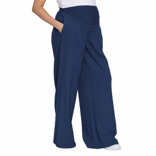 PANTALON DE LINO RIGIDO TIRO ALTO PIERNA AMPLIA CON FAJA DE ALGODON ELASTIZADO DELANTERO - Vista 5
