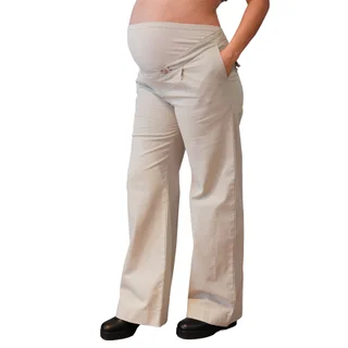 PANTALON DE VESTIR DE GABARDINA ELASTIZADO CON PINZA DE DISEÑO Y CINTURA IRREGULAR, FAJA DE ALGODON ELASTIZADO - Vista 1