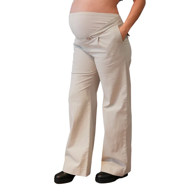 PANTALON DE VESTIR DE GABARDINA ELASTIZADO CON PINZA DE DISEÑO Y CINTURA IRREGULAR, FAJA DE ALGODON ELASTIZADO