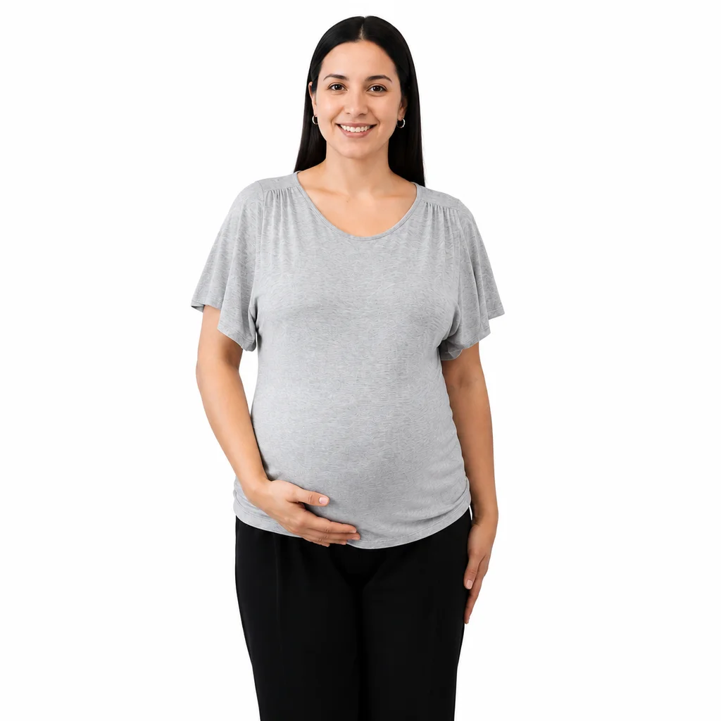 REMERA MODAL ELASTIZADO CON SISTEMA PARA AMAMANTAR DESDE LA MANGA