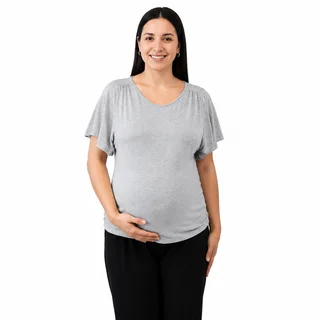 REMERA MODAL ELASTIZADO CON SISTEMA PARA AMAMANTAR DESDE LA MANGA - Vista 6