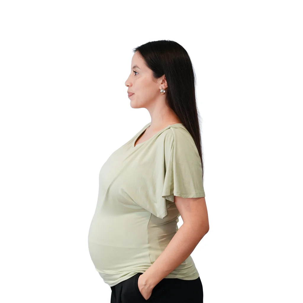 REMERA MODAL ELASTIZADO CON SISTEMA PARA AMAMANTAR DESDE LA MANGA