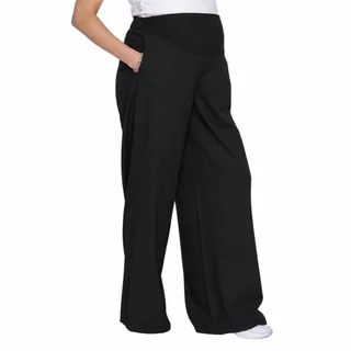 PANTALON DE LINO RIGIDO TIRO ALTO PIERNA AMPLIA CON FAJA DE ALGODON ELASTIZADO DELANTERO - Vista 6