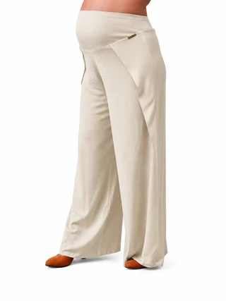 PANTALON SIMIL LINO ELASTIZADO CON ALETA EN LATERAL Y FAJA DE ALGODON ELASTIZADO EN PANZA - Vista 6