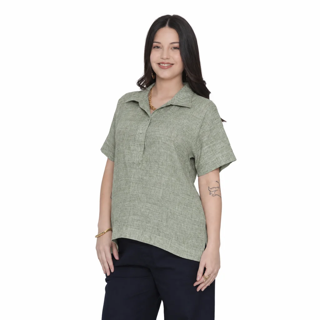 BLUSA LINO CON CANESU DELANTERO OVER SIZE