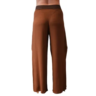 PANTALON SIMIL LINO ELASTIZADO CON ALETA EN LATERAL Y FAJA DE ALGODON ELASTIZADO EN PANZA - Vista 4