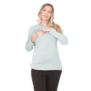 REMERA ELASTIZADA CON SOBRE DELANTERO PARA AMAMANTAR. ESPALDA ENTALLADA - Vista 5