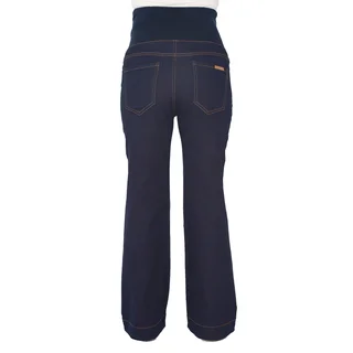 JEAN RECTO BLUE BLACK SEMI OXFORD CON BOTAMANGA ANCHA  CON FAJA ALGODON ELASTIZADA ALTA - Vista 4