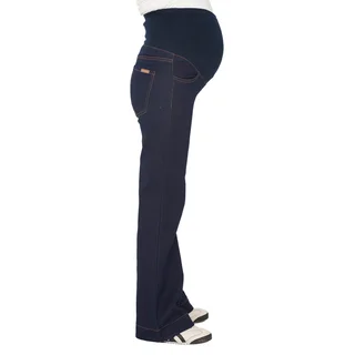 JEAN RECTO BLUE BLACK SEMI OXFORD CON BOTAMANGA ANCHA  CON FAJA ALGODON ELASTIZADA ALTA - Vista 3