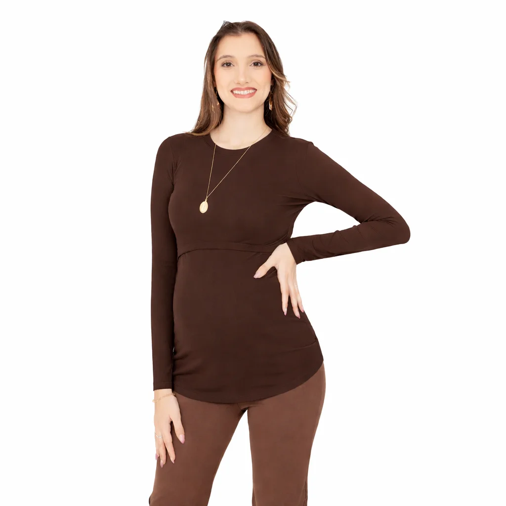 REMERA SEMIPOLERA SUPER ELASTIZADA CON APERTURA PARA AMAMANTAR