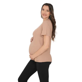 REMERA TELA WAFFLE LIVIANA CON CIERRES EN  LATERALES PARA AMAMANTAR - Vista 5