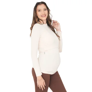 REMERA SEMIPOLERA SUPER ELASTIZADA CON APERTURA PARA AMAMANTAR - Vista 3
