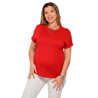 REMERA ELASTIZADA OVERSIZE CON RECORTES Y SISTEMA PARA AMAMANTAR - Vista 4