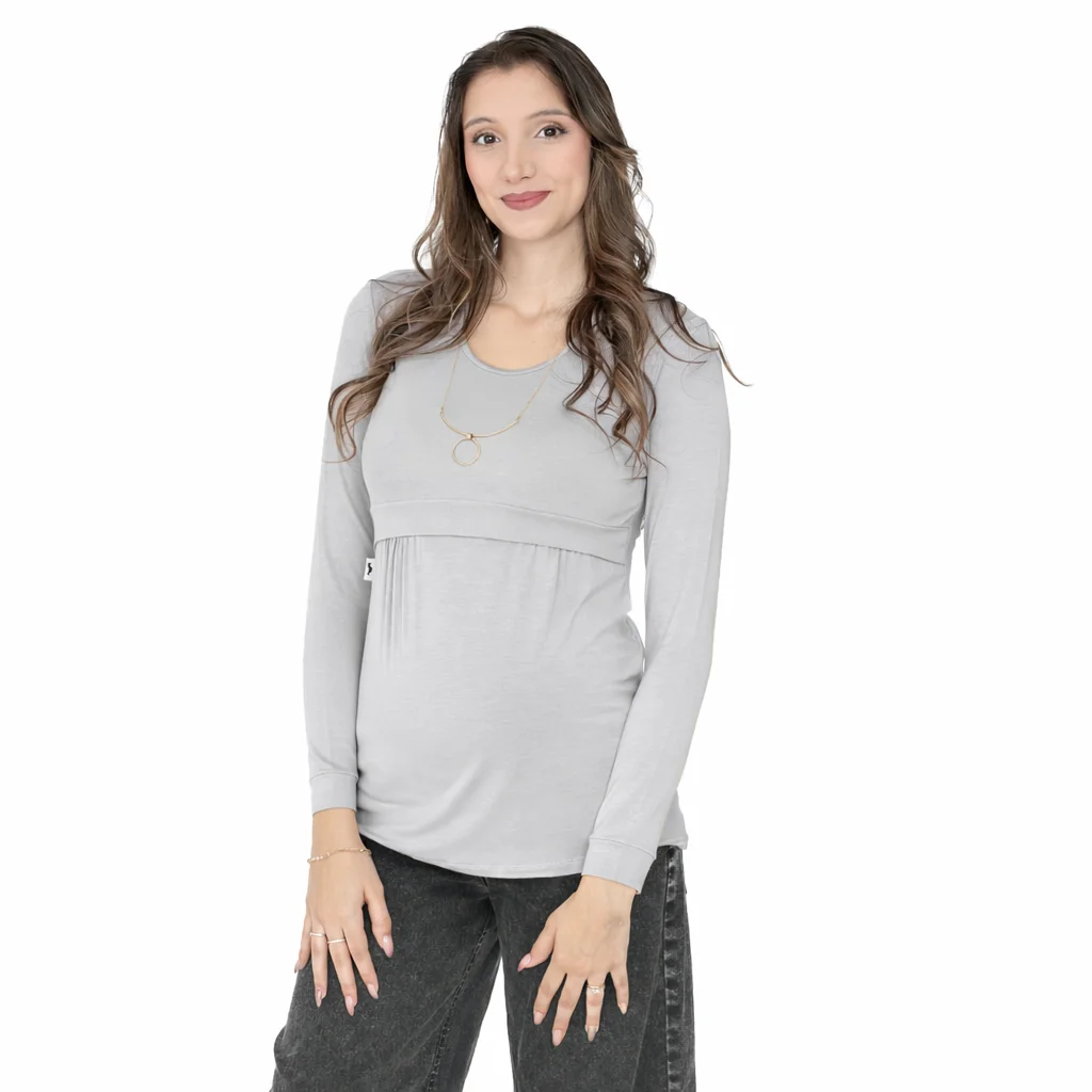 REMERA MODAL CON RECORTE LATERAL PARA AMAMANTAR