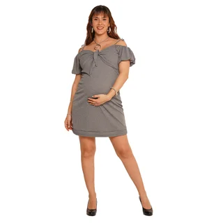 VESTIDO MICROMORLEY CON MANGA GLOBO Y TORERITA DELANTERA PARA AMAMANTAR - Vista 1