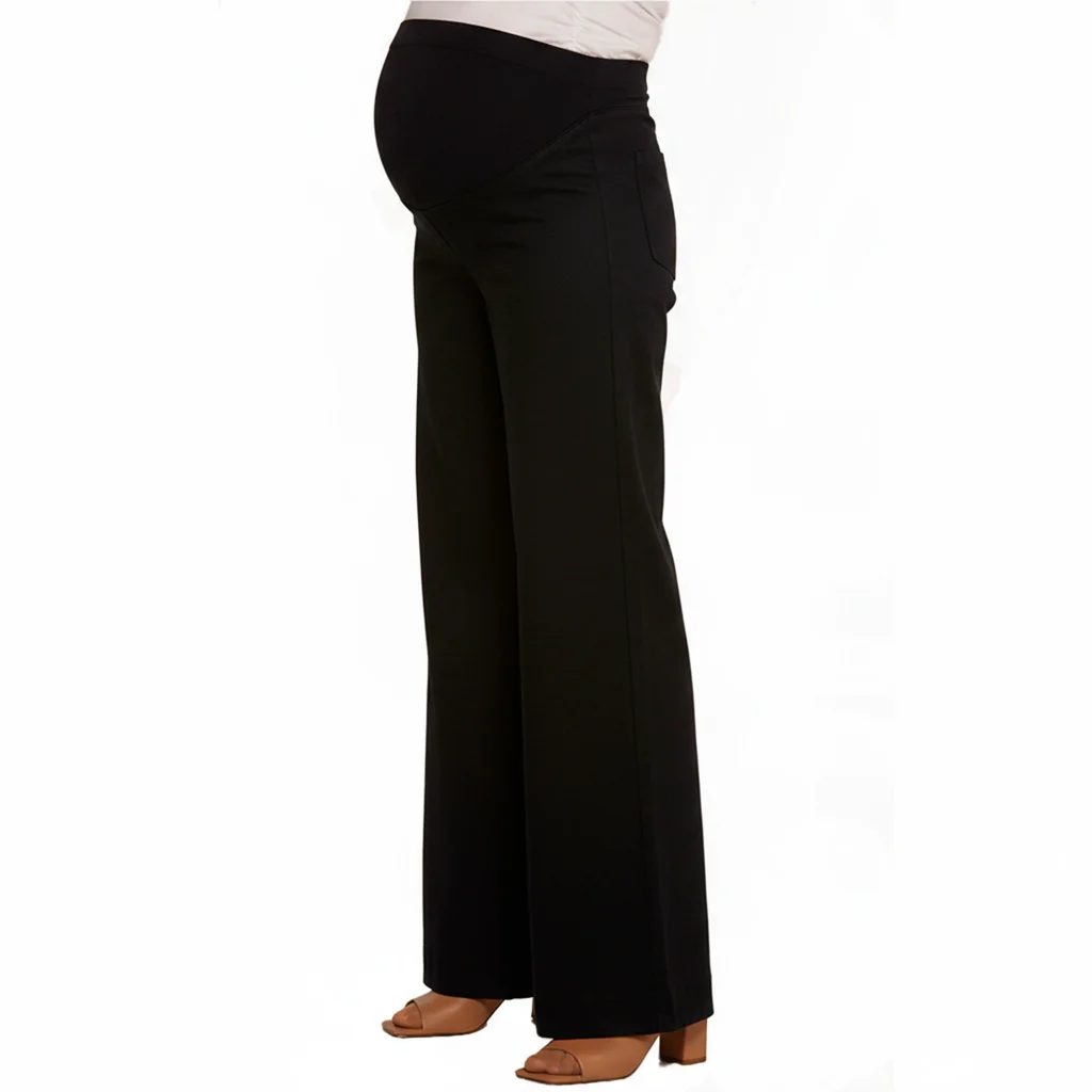 PANTALON GABARDINA ELASTIZADO PIERNA ANCHA CON FAJA DE ALGODON EN PANZA