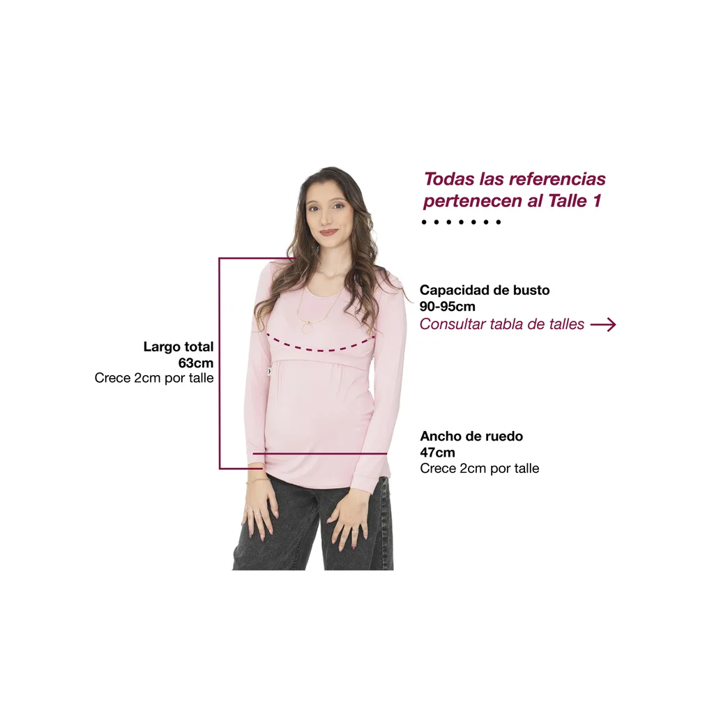 REMERA MODAL CON RECORTE LATERAL PARA AMAMANTAR