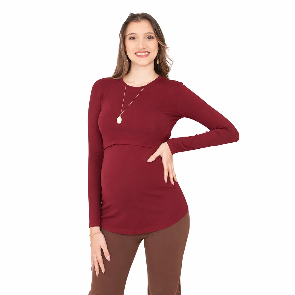 REMERA SEMIPOLERA SUPER ELASTIZADA CON APERTURA PARA AMAMANTAR