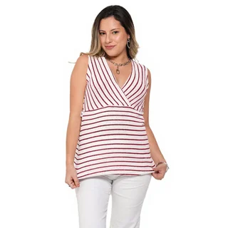 MUSCULOSA HILO TEJIDA RAYADA CON MANGAS SUPERPUESTAS - Vista 6