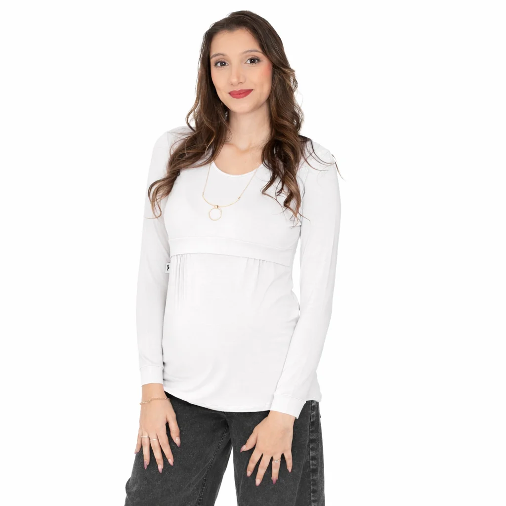 REMERA MODAL CON RECORTE LATERAL PARA AMAMANTAR