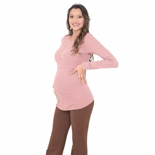 REMERA SUPER ELASTIZADA CON DETALLE EN CUELLO Y APERTURA DELANTERA PARA AMAMANTAR - Vista 5