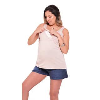 MUSCULOSA DE SIMIL ALGODON SUPER ELASTIZADA. SUPERPUESTA PARA AMAMANTAR - Vista 3