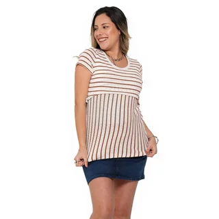 REMERA HILO TEJIDA CON RAYAS CON SISTEMA PARA AMAMANTAR - Vista 2