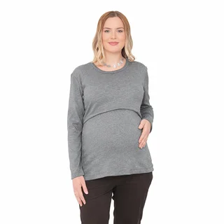 REMERA ELASTIZADA CON SOBRE DELANTERO PARA AMAMANTAR. ESPALDA ENTALLADA - Vista 6