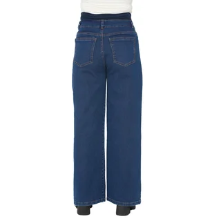 JEAN SEMI WIDE CON FRENTE IRREGULAR FAJA DE ALGODON ELASTIZADO EN PANZA - Vista 4