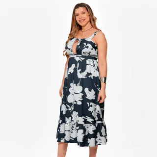 VESTIDO ESTAMPADO DE TELA PLANA CON SISTEMA PARA AMAMANTAR Y ELASTICOS EN LA ESPALDA PARA DAR CAPACIDAD A LA PANZA Y BUSTO - Vista 6