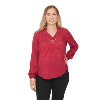 BLUSA MANGA LARGA VOILE RAYON ESTAMPADA CON CARTERA AMPLIA PARA AMAMANTAR - Vista 1