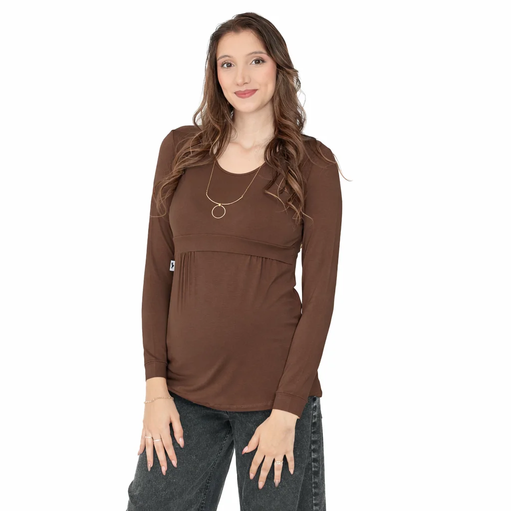 REMERA MODAL CON RECORTE LATERAL PARA AMAMANTAR