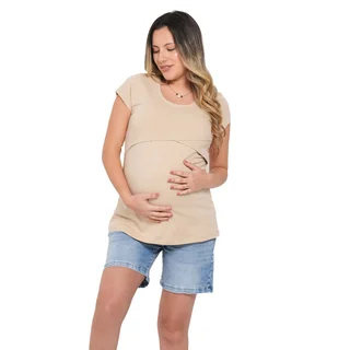 REMERA ALGODON ELASTIZADO CON DELANTERO PARA AMAMANTAR CRUZADO - Vista 3