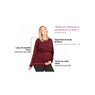 REMERA MODAL OVERSIZE CON MANGA CAIDA Y SISTEMA PARA AMAMANTAR CON CRUCE DELANTERO - Vista 6