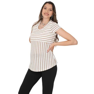 REMERA HILO TEJIDA CON RAYAS CON SISTEMA PARA AMAMANTAR - Vista 6