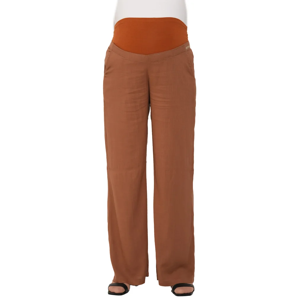 PANTALON SIMIL LINO RECTA CON FAJA EN PANZA ELASTIZADA