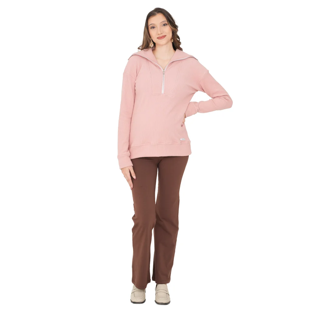SWEATER LANILLA MORLEY CON CIERRE METALIZADO AMPLIO PARA AMAMANTAR