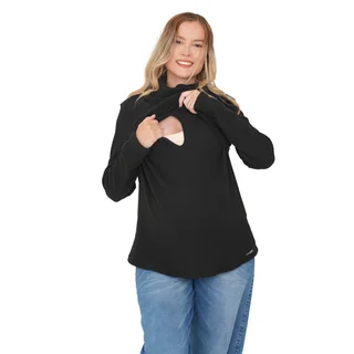 POLERA CUELLO IRREGULAR TELA LANILLA MORLEY FRIZADA CON SISTEMA PARA AMAMANTAR - Vista 2