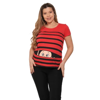 REMERA JERSEY CON BEBITO Y RAYAS - Vista 4