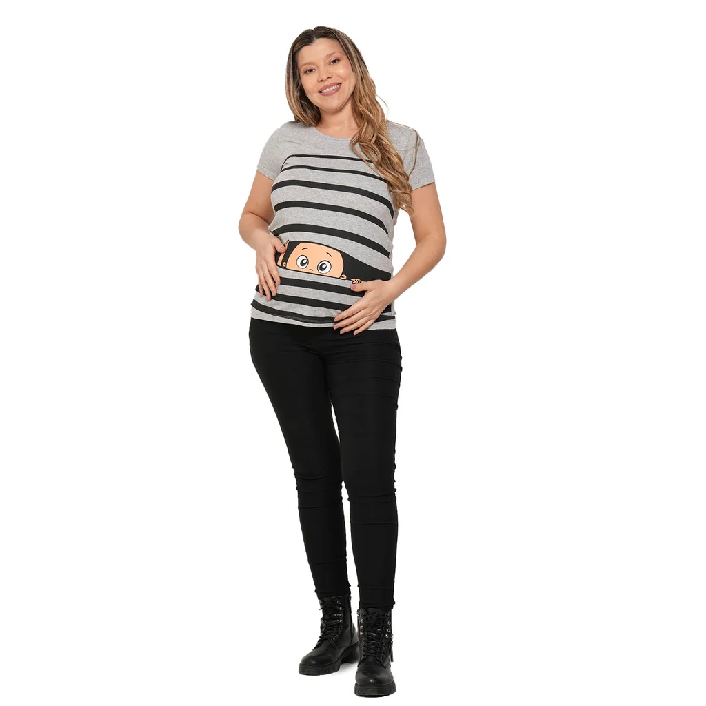 REMERA JERSEY CON BEBITO Y RAYAS