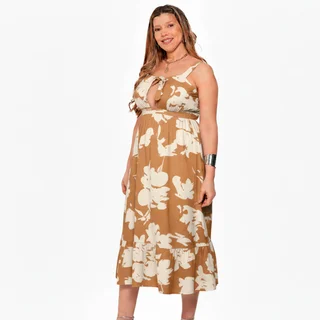 VESTIDO ESTAMPADO DE TELA PLANA CON SISTEMA PARA AMAMANTAR Y ELASTICOS EN LA ESPALDA PARA DAR CAPACIDAD A LA PANZA Y BUSTO - Vista 5